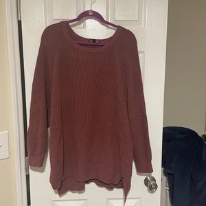Dark mauve express crew neck sweater